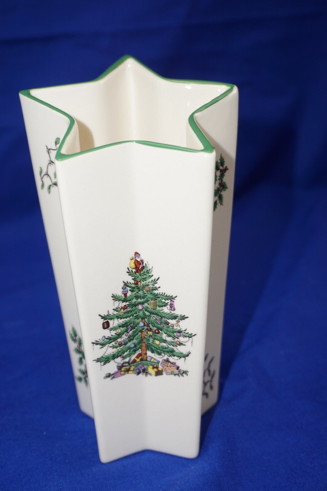 Spode Christmas Tree Star Vase, 6 5/8", in Box