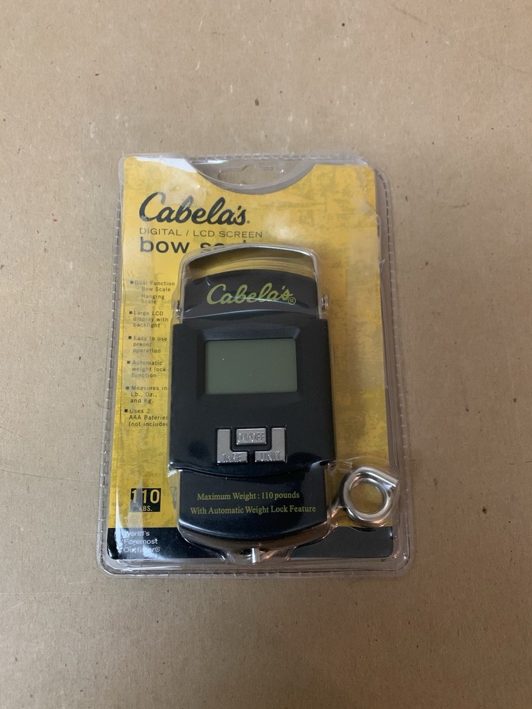 CABELA'S BOW HANGING SCALE DIGITAL LCD SCREEN 110LB MAX ARCHERY GAME