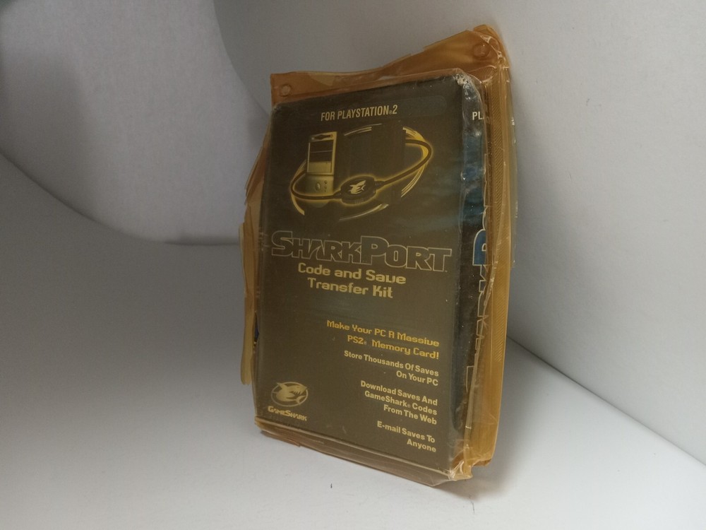 NEW W/Crushed box SharkPort Code Save Memory Game Transfer kit PC for PS2