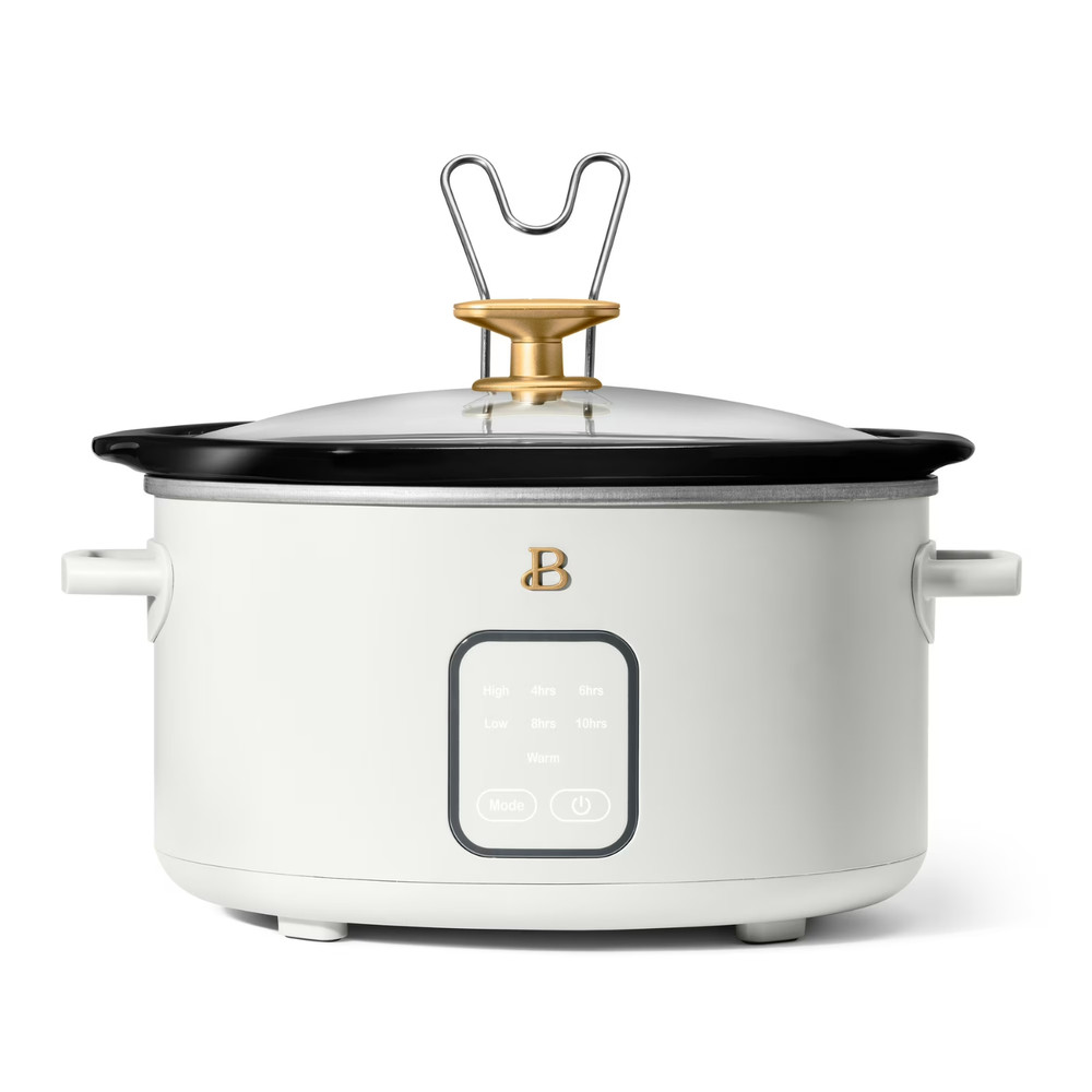 Beautiful 4 Qt Slow Cooker Touch Display Programmable Kitchen Cooker White Icing