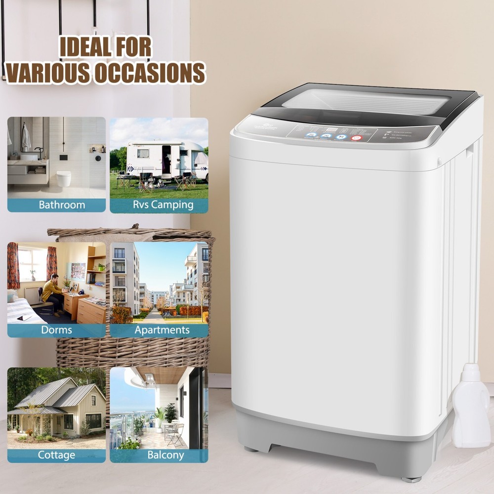 Washing Machine Full Automatic 17.8LB Top-Loading Compact Laundry Washer & Dryer