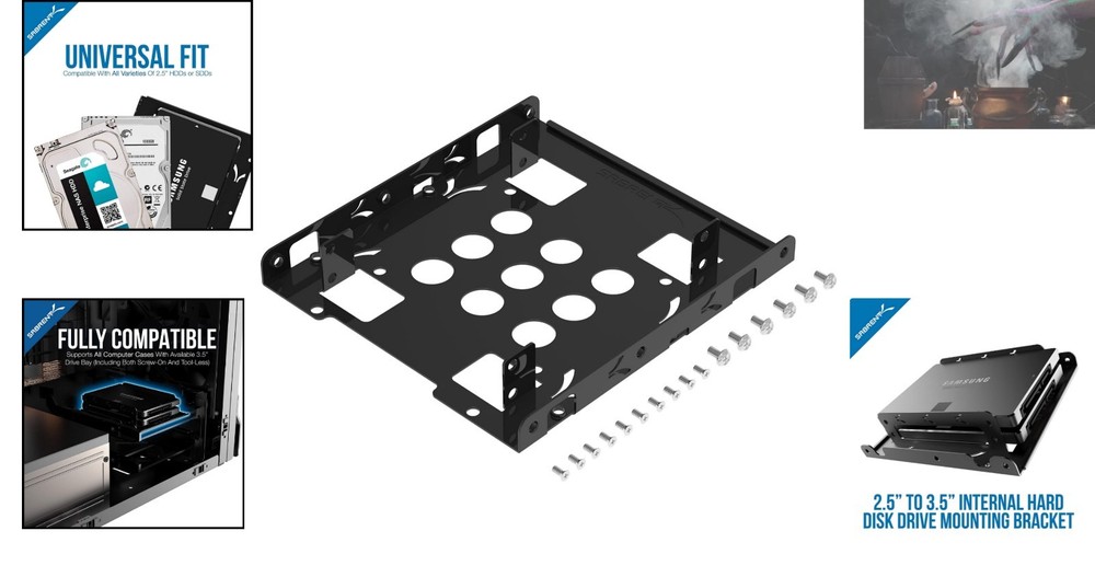 Versatile 2.5" to 3.5" Internal Hard Disk Drive Mounting Bracket Kit BK-HDDH
