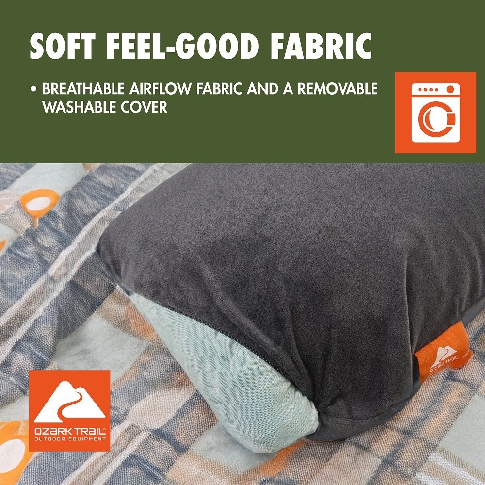 Dark Grey Memory Foam Camping Pillow for Adults