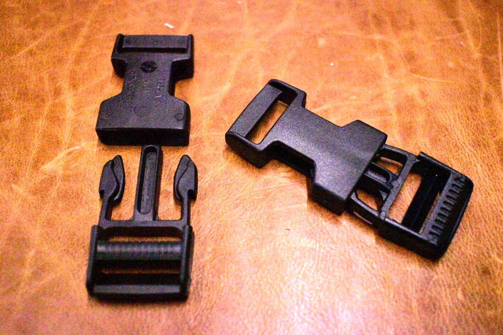 2 PK Fastex 1" Quick Side Release Buckles, Plastic Buckle Clips