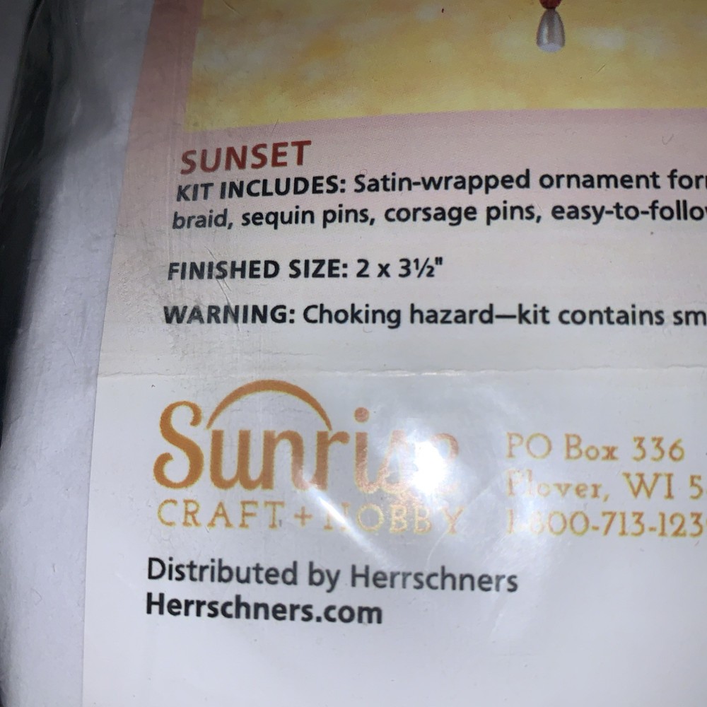 Sunrise Satin Ornament Kit