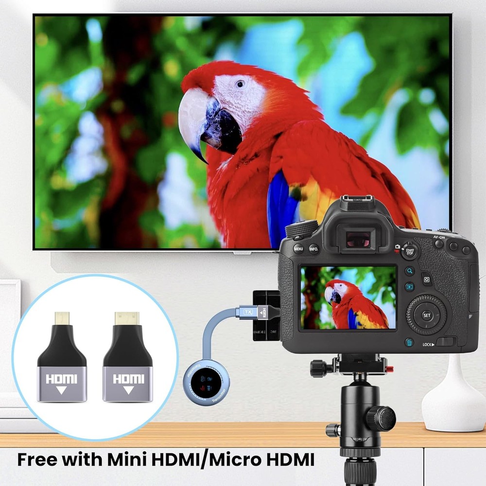 Wireless Hdmi Transmitter and Receiver,4K Decode 1080P@60Hz HD Extender (Silver)