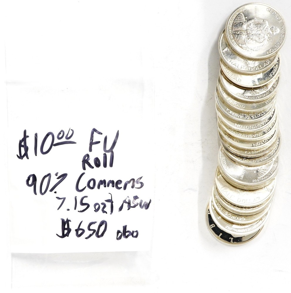 $10.00 FV Roll 90% Silver Half-Dollar Commemoratives