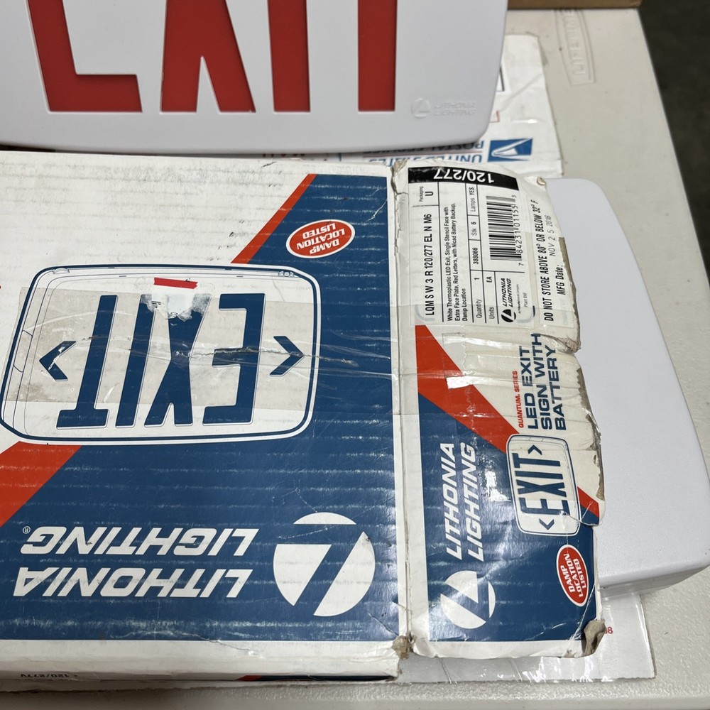 New Lithonia Lighting LED Emergency Exit Light Sign 120/227