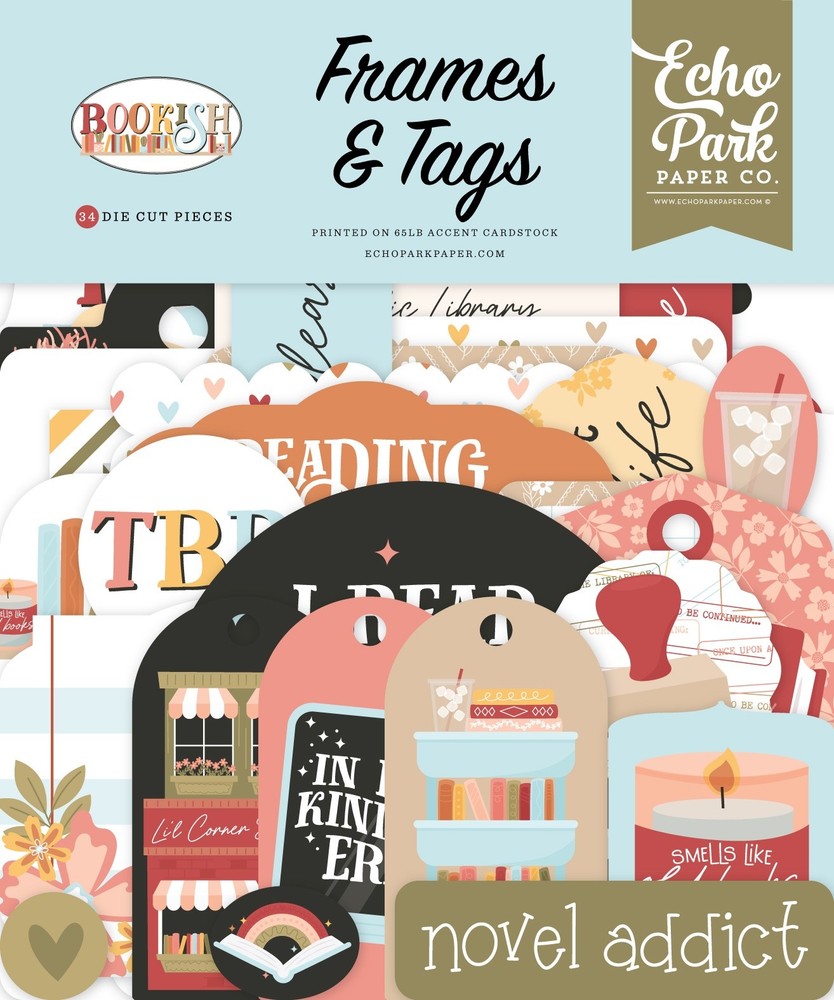 Echo Park Ephemera-Frames & Tags, Bookish