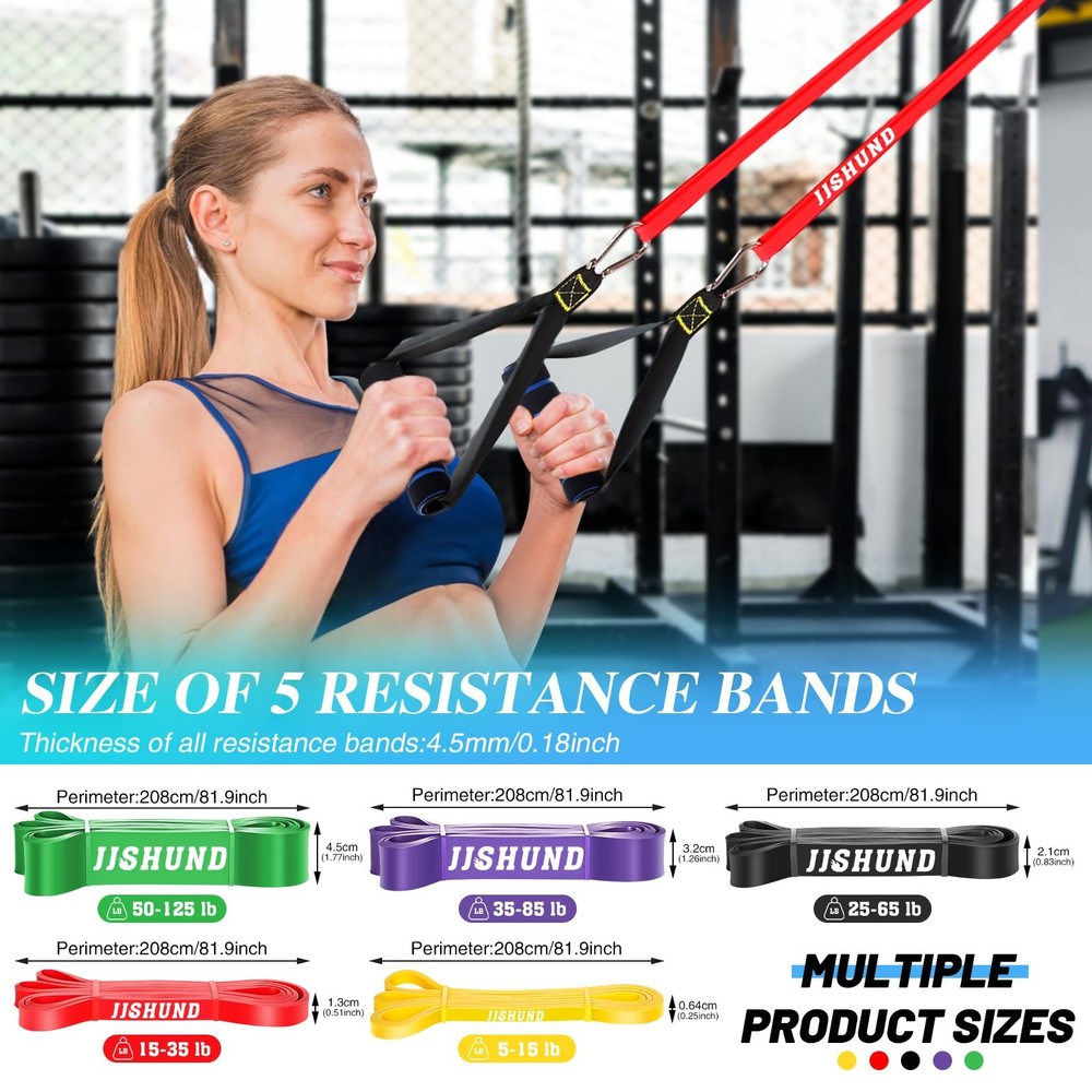 Resistance Bands, 5 Pcs Pull Up Assistance Bands Pull Up Bands Exercise Bands...