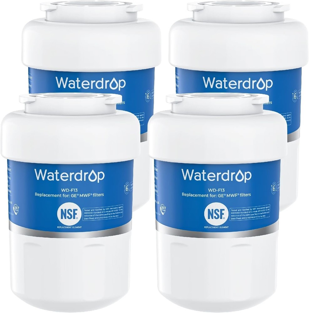 Waterdrop WD-F13 Refrigerator Water Filter Replacement for GE® MWF® (4 PACK)