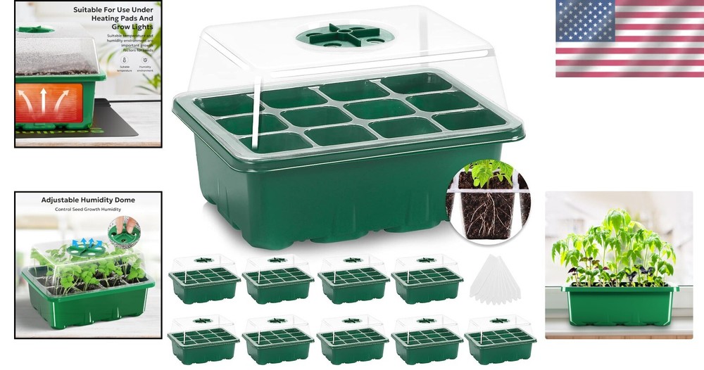 Germination Solution - 10-Pack Seed Starter Kit for Indoor/Outdoor Gardening