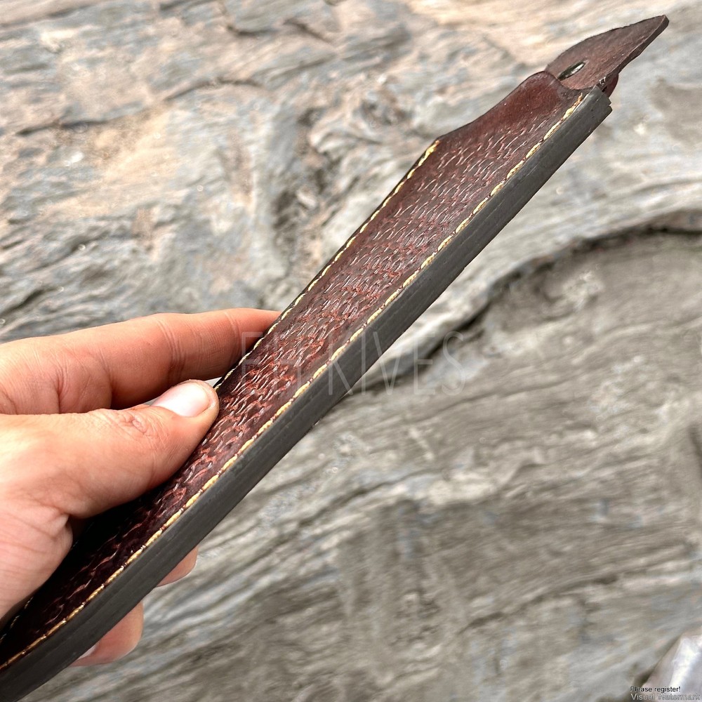 Custom Engraved Pure Leather Belt Loop Sheath for Fixed Blade & Dagger