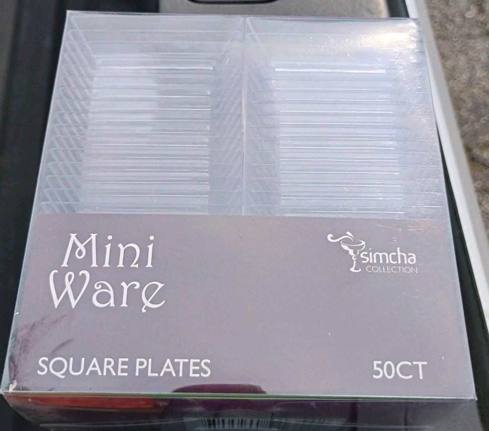 Lot of 2 X 50 Simcha Collection Mini Ware Square Plates #1354 Weddings Samples