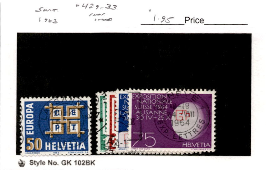 Switzerland, Postage Stamp, #429-433 Used, 1963 (AC)