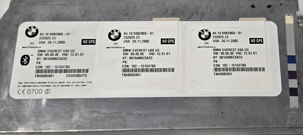 2006 BMW 530xi Bluetooth Telematics Control Module 84106982068