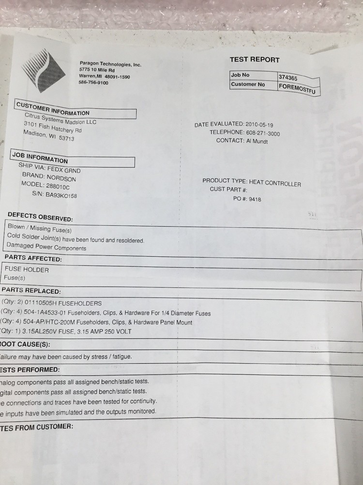 REFURBISHED Nordson 288010C Control Module