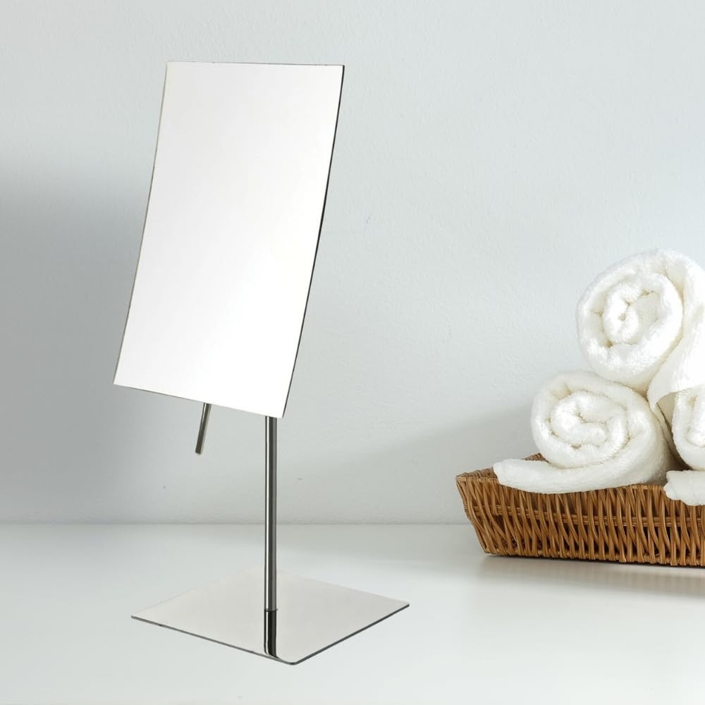 JERDON Rectangular Tabletop Makeup Mirror - Makeup Mirror with 3X Magnificati...