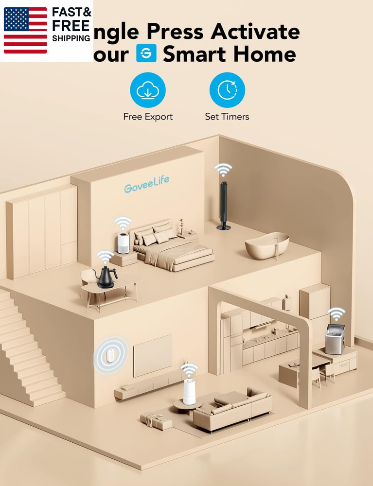 Smart Mini Double Button Switch, Group Control Multiple Devices, Versatile Wire