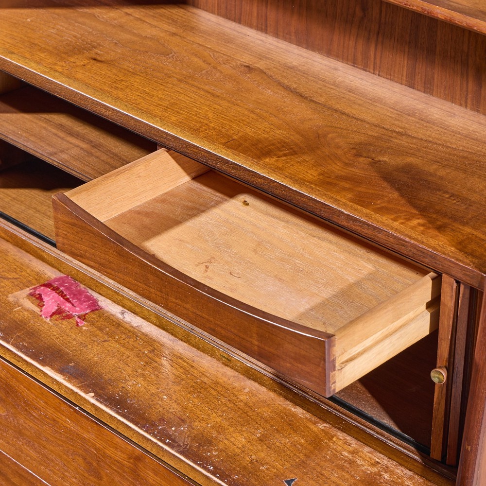 Kipp Stewart for Drexel Declaration Mid Century Walnut Secretary Desk
