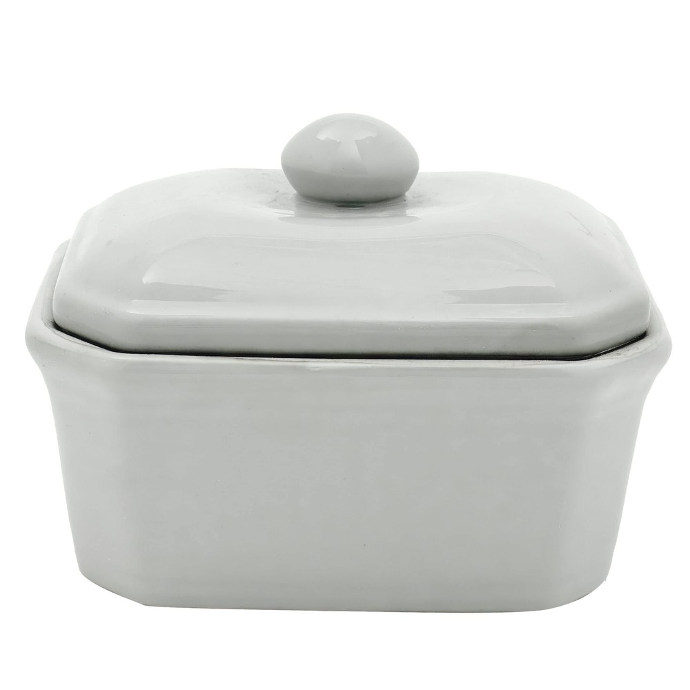 Red Lantern 8" White Porcelain Covered Jar