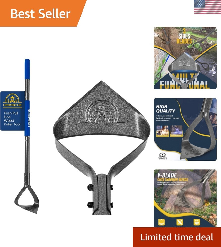 Durable Garden Hoe with Adjustable Handle - Essential Tool for Weeding & Edging