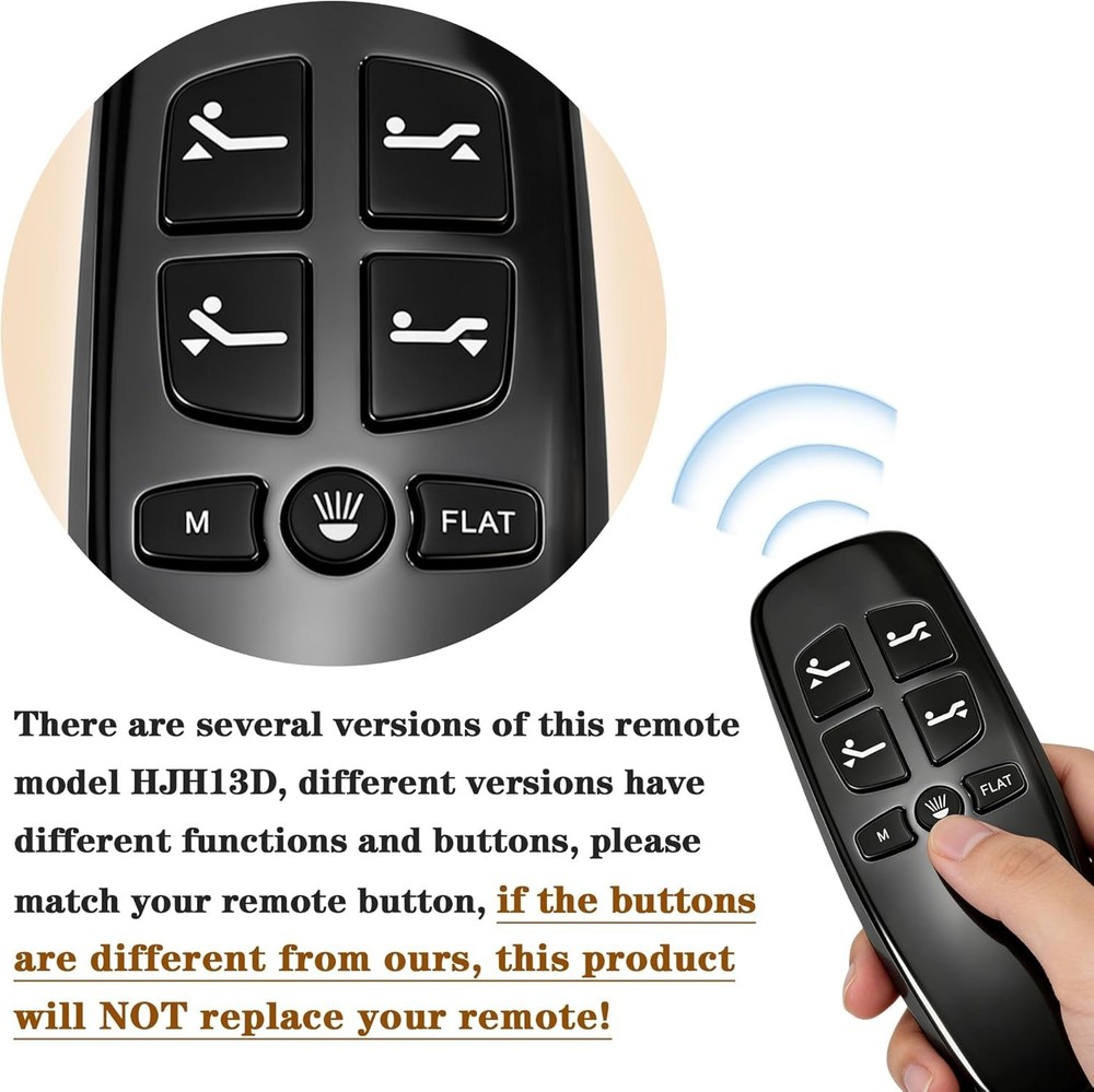 Non-Universal Remote for Adjustable Beds, Ergonomic Button Control Design