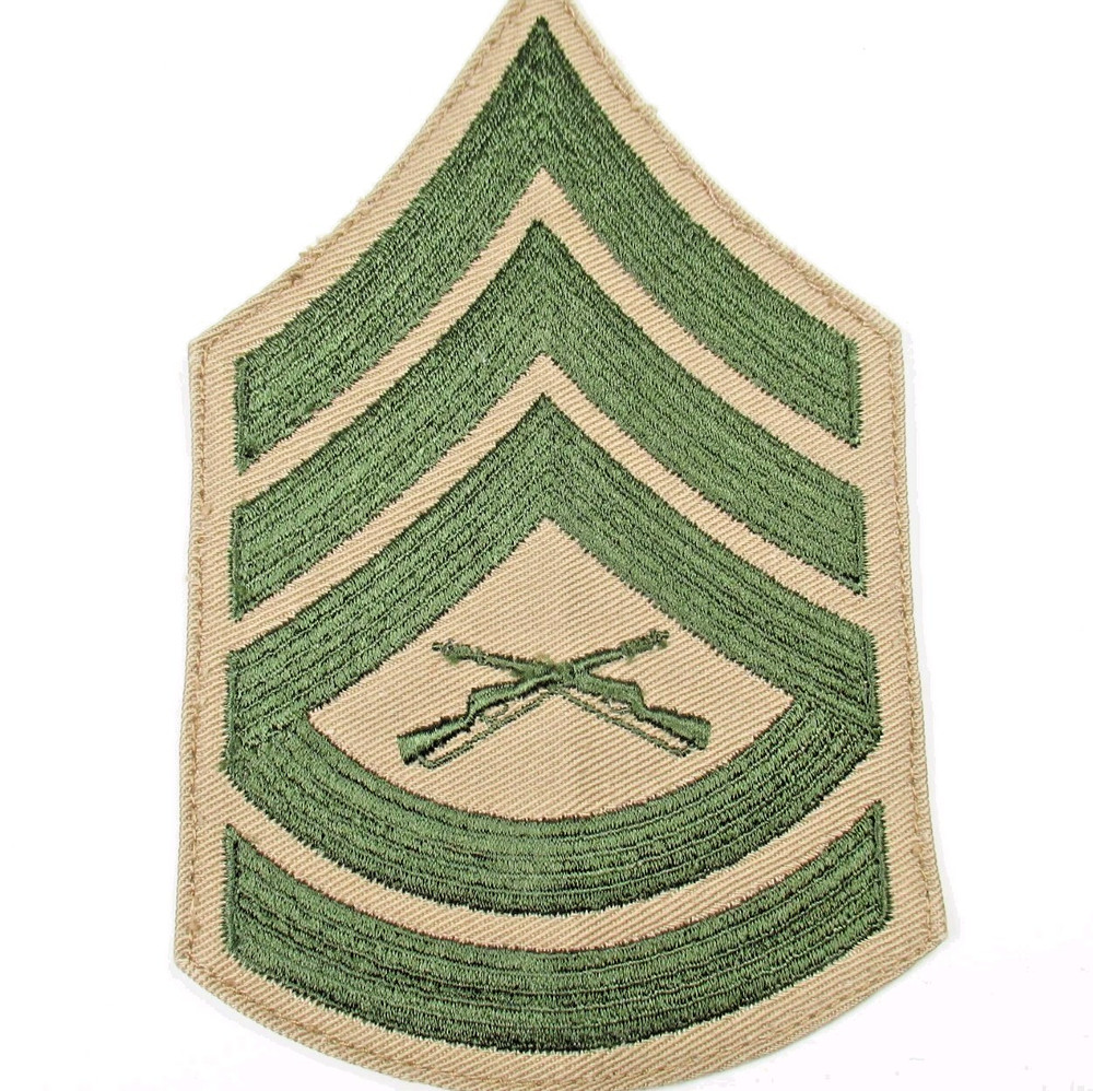 USMC Gunnery Sergeant Rank Patch Embroidered Sew On Vintage