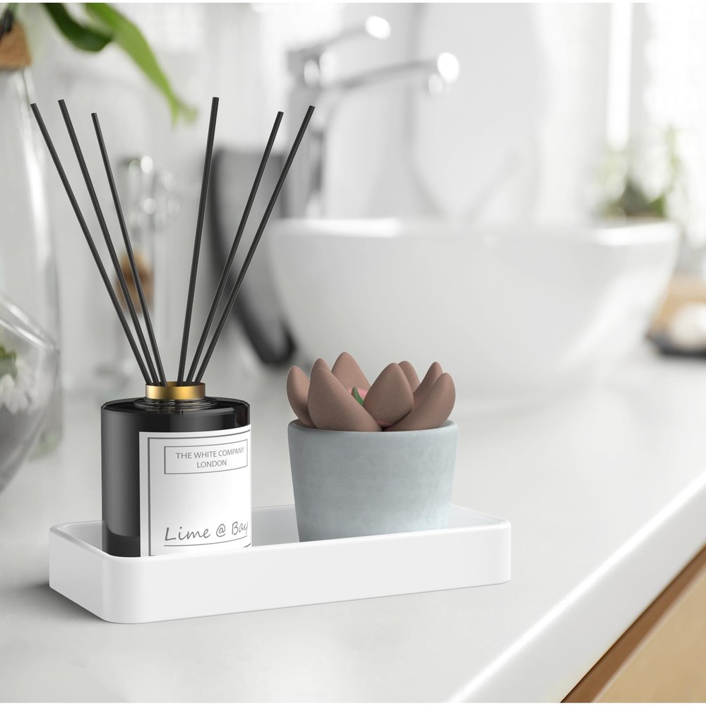 Gurygo 8" - Small Rectangular Vanity Tray for Bathroom - Ceramic Kitchen Soap...