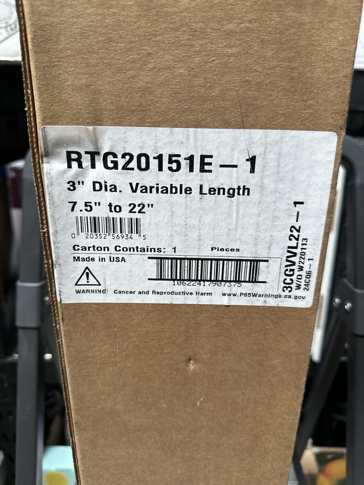 RHEEM ADJUSTABLE CONCENTRIC VENT LENGTH 3X5 IN. #RTG20151E-1