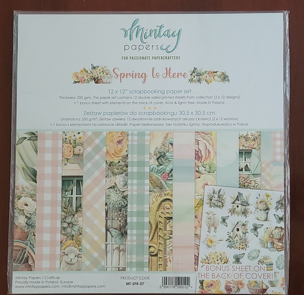 Mintay Papers -Spring is Here 12X12 Paper set