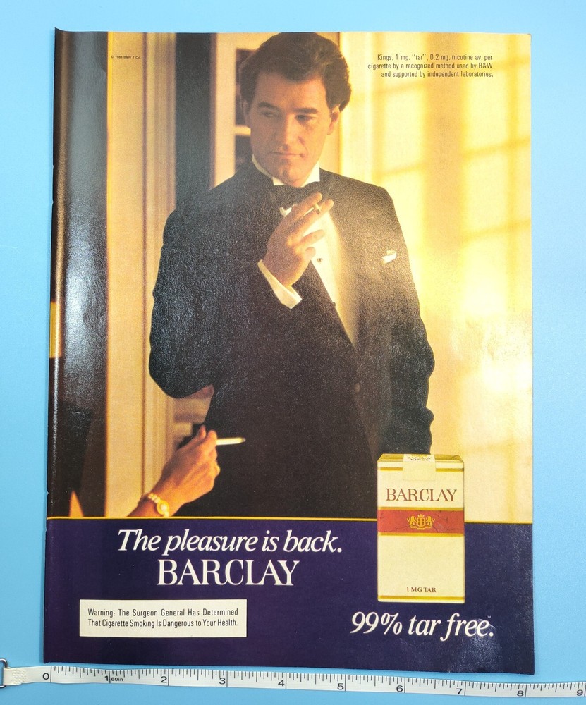 BARCLAY Cigarettes 1983 Vintage Print Ad