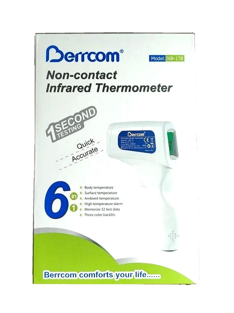 Berrcom Infrared Forehead Thermometer JXB 178 NonContact 1 Second Testing