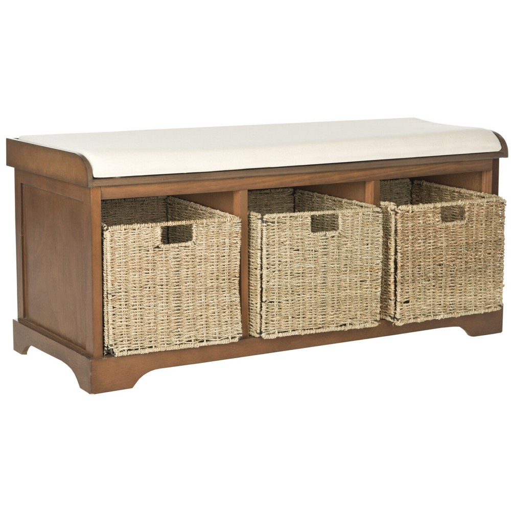 SAFAVIEH Lonan Wicker Storage Bench | Brown |