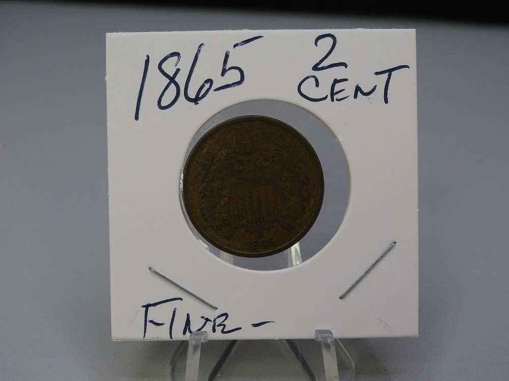 1865 Two Cent Piece in Fine Conditon (21267-Cent-MY)
