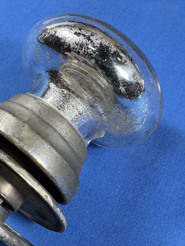 C.1920 Mercury Glass Door Knobs, No cracks, Cool Distressed Reverse Surface
