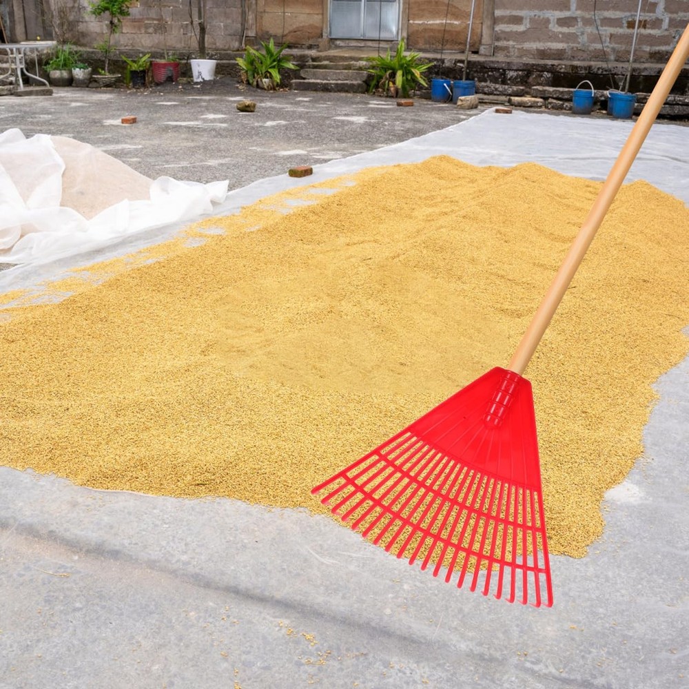 Lightweight Plastic Leaf Rake for Yard with 21 Teeth Large Garden Rake for La...