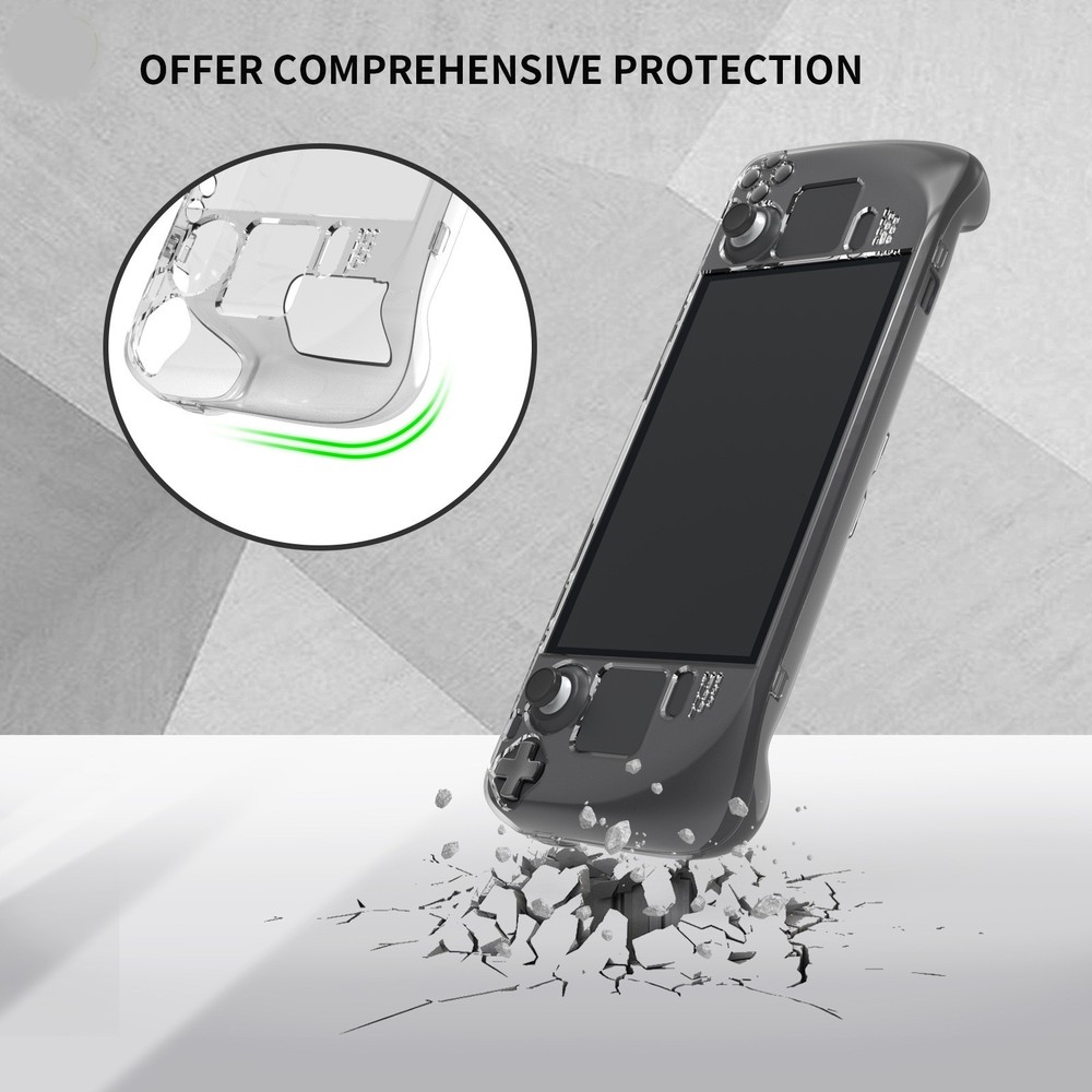 2 in 1 Crystal Clear Protective Back Case Shell for Steam Deck Game Console