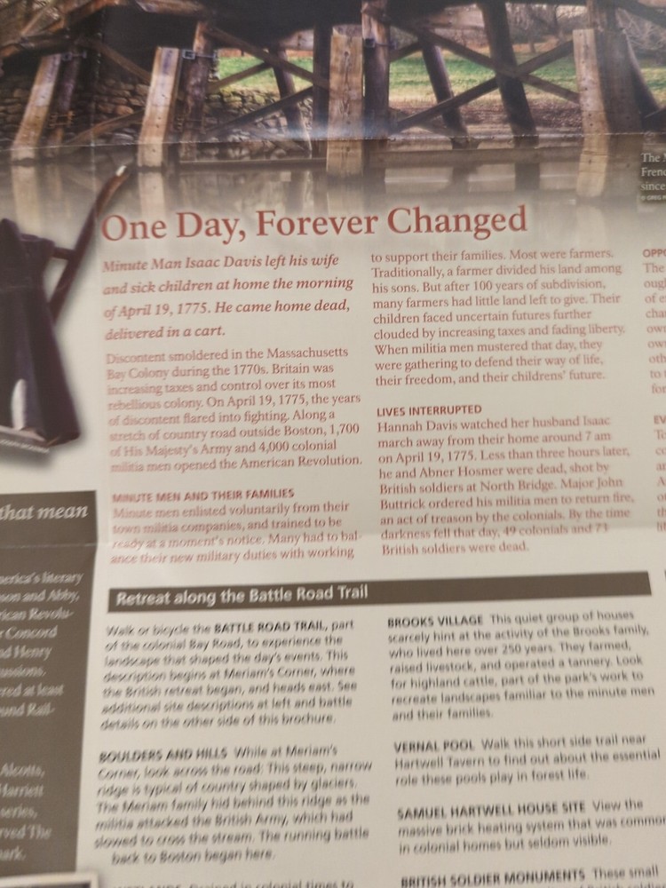 Minute Man National Historical Park Map & Brochure