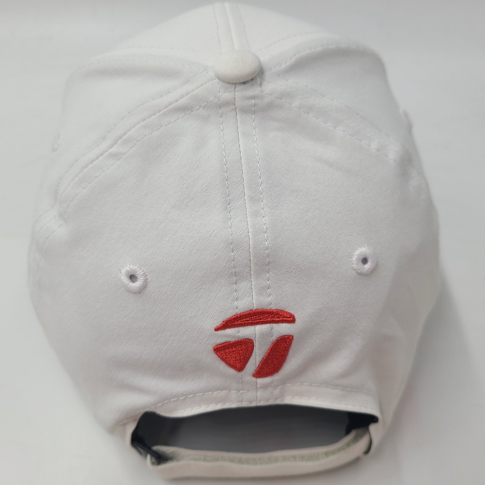 TaylorMade Hat Adjustable White Blue Red Golf Performance Polyester Casual Men