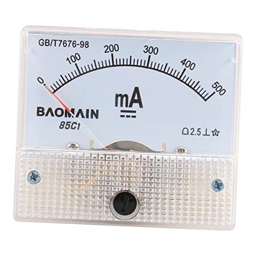 Analog Ammeter 85C1 DC 0-500mA Micro Amp Gauge Current Measurement Panel Meter