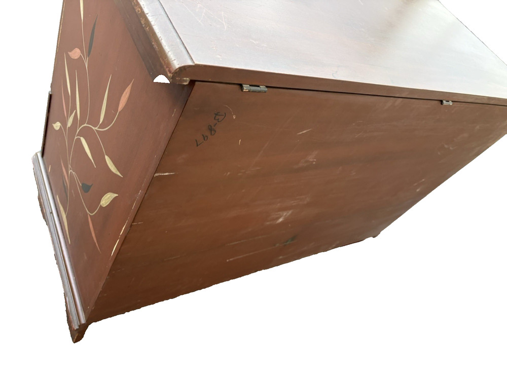 67230 Rustic Primitive Hamd Painted Blanket Storage Chest with Drawer