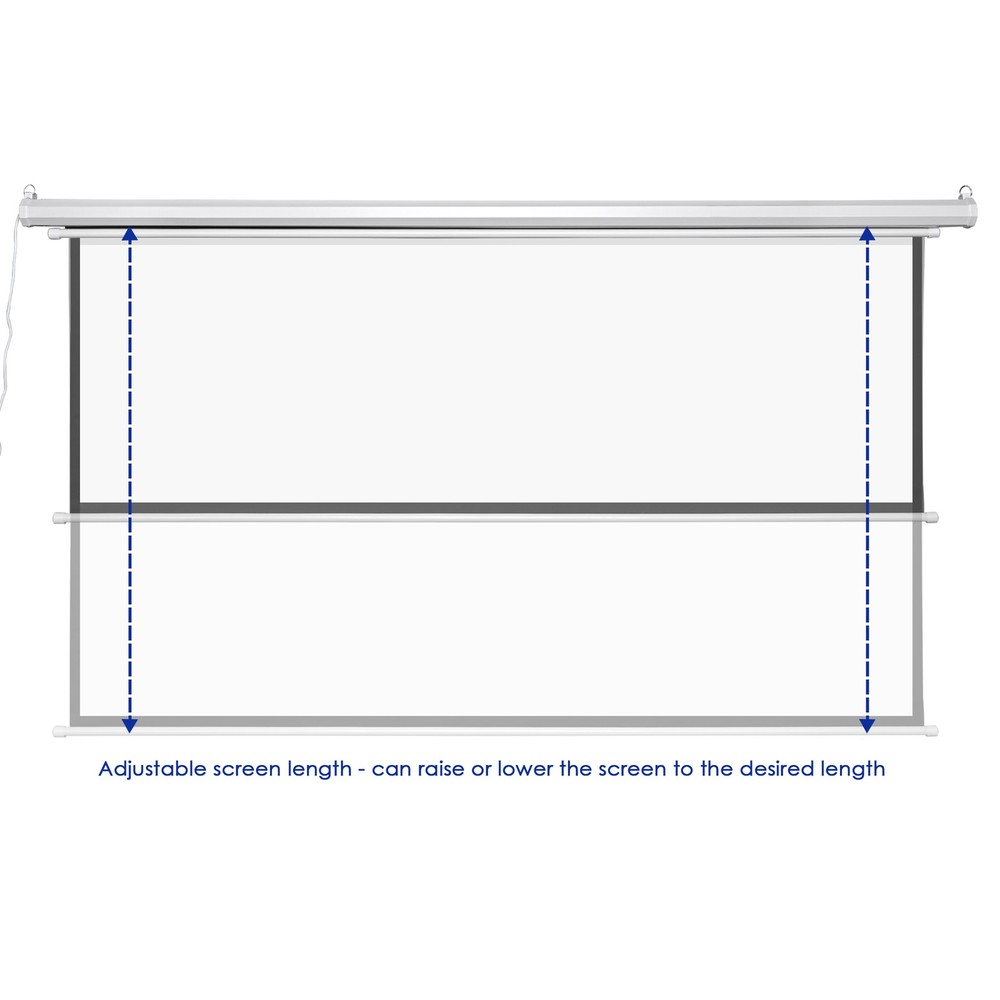 92" 16:9 Electric Motorized Projector Screen w/ Remote Control Movie Projection