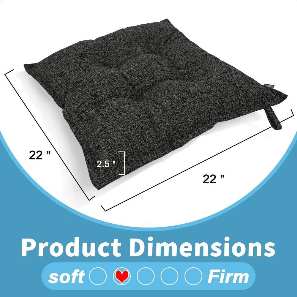 SINSOSSO Large Floor Pillows 22", Thickened Bite-Size Memory Foam Square Non-...