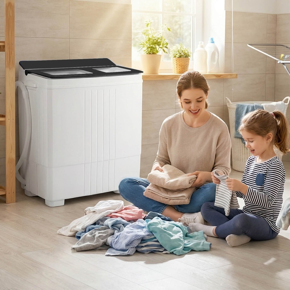 Portable Washing Machine, 20 lbs Compact Laundry Machine with 12 LBS Washer