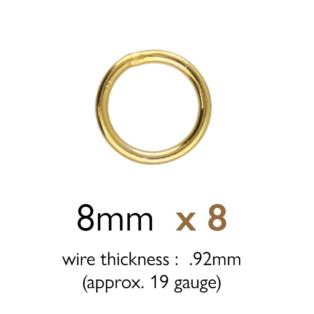 The Beadsmith Basic Elements Soldered 8mm - Gold Jump Rings, gold