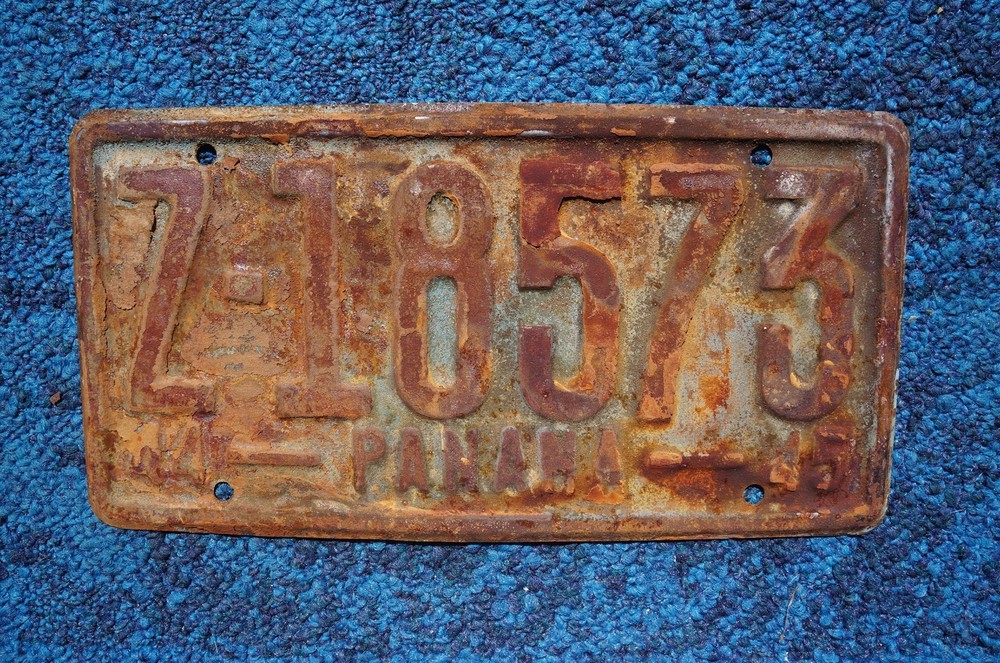 1944 1945 PANAMA License Plate
