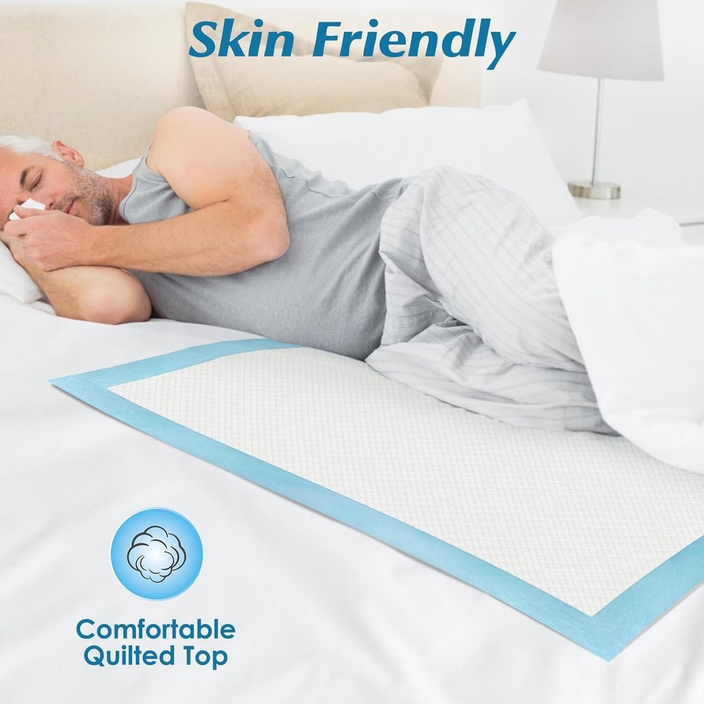 Super Absorbency Disposable Underpads, Leakproof Quick Drying 30” x 36” -50 Ct