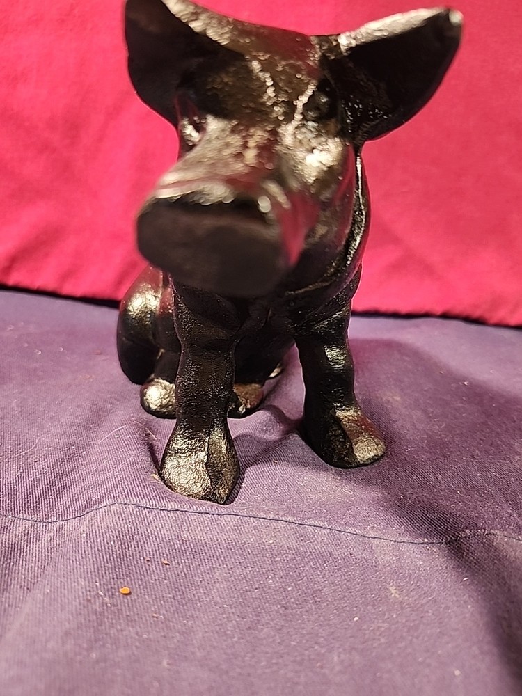 Cast Iron Sitting Pig Bank/Door Stop