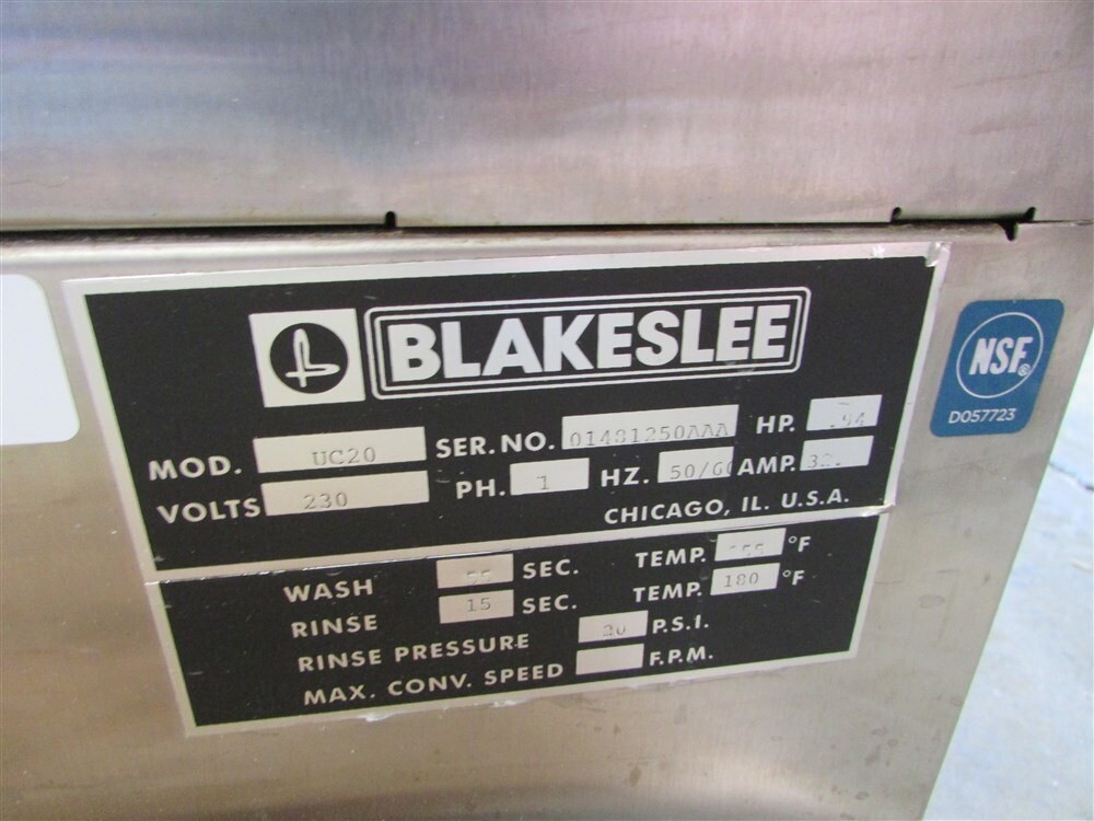 Blakeslee UC20 Dishwasher (see description for condition)